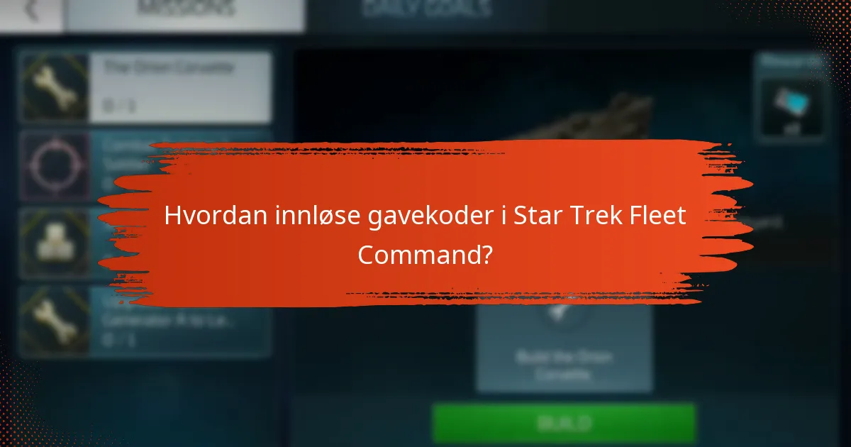 Hvordan innløse gavekoder i Star Trek Fleet Command?